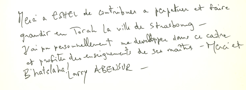 Lettre de Larry Abensur